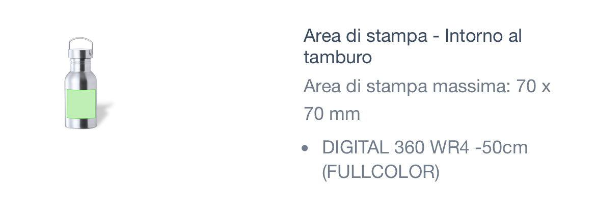 Borraccia Acciaio 500ml Personalizzata