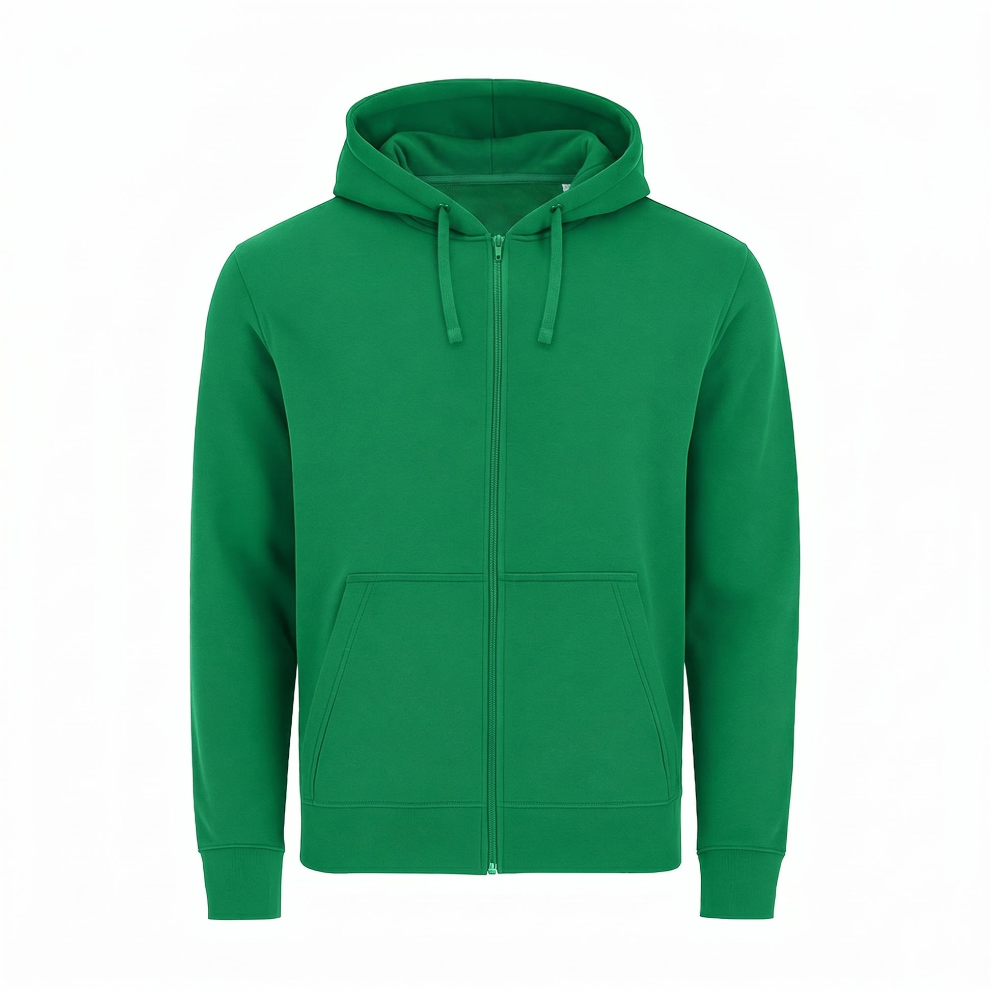 Felpa Cappuccio e Zip Ingrosso verde